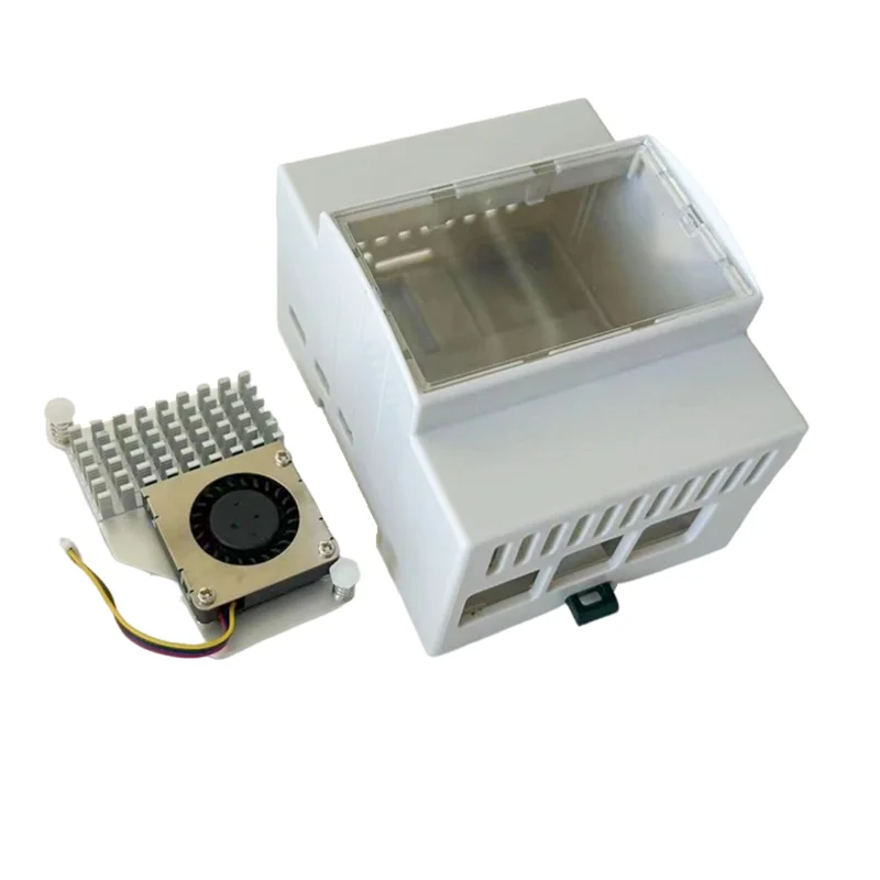 

C9-Suitable For Raspberry Pi 5Th Generation Plastic Guide Rail Shell Cooling Protective Shell With Radiator Durable Easy Install
