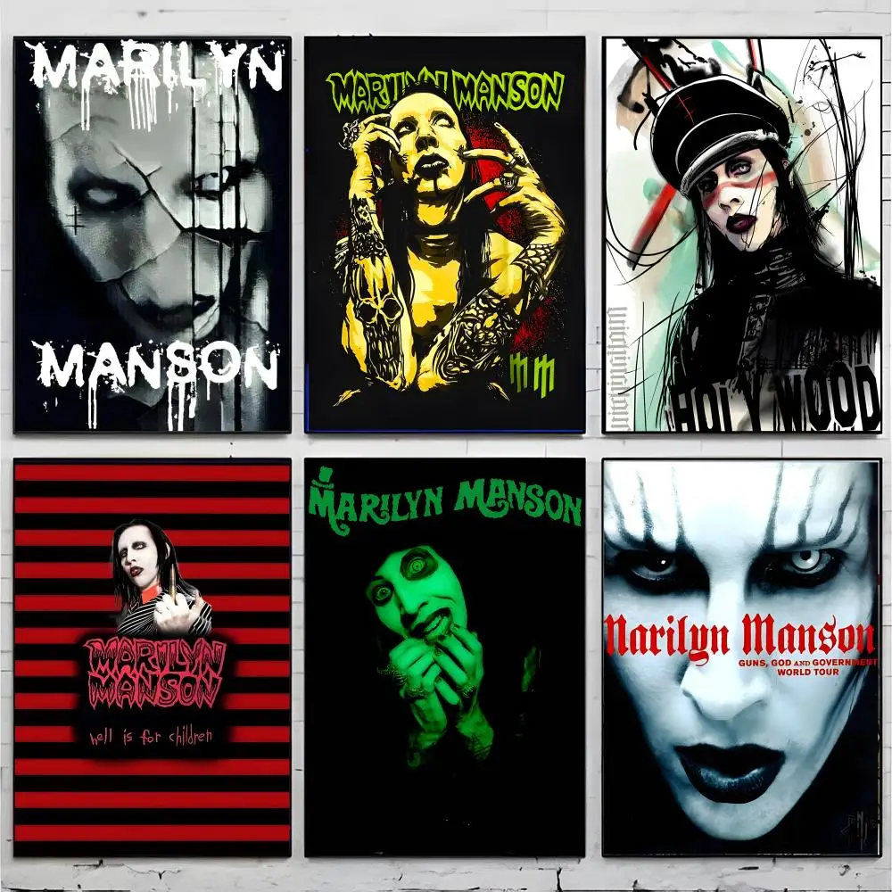 rock band poster M-Marilyn Manson Poster Premium Decor Art & Gift for Household Lounge Home Ornaments