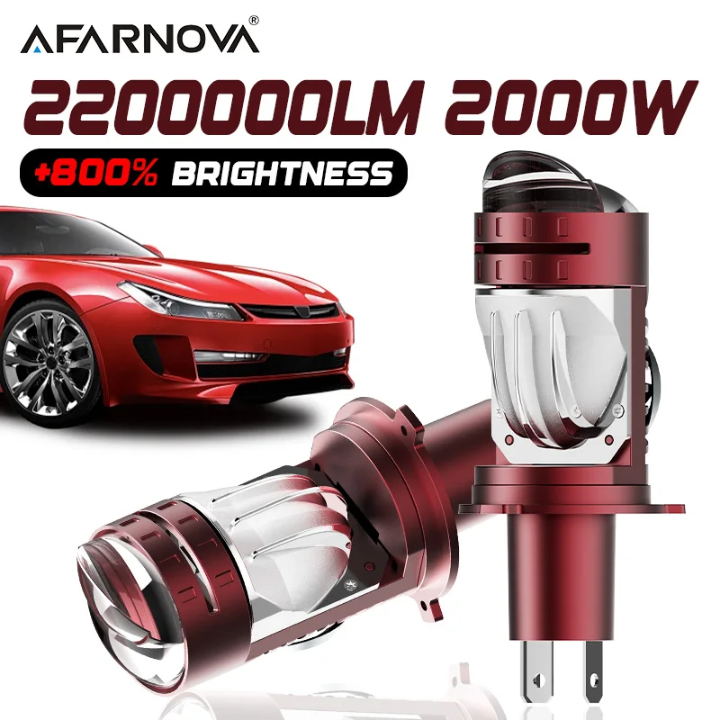

2000 Вт H4/9003/HB2 светодиодные автомобильные фары, лампа для линз проектора 2200000Lm, беспроводной турбовентилятор, авто лампа 6000K H4 для 99% автомобилей/мотоциклов