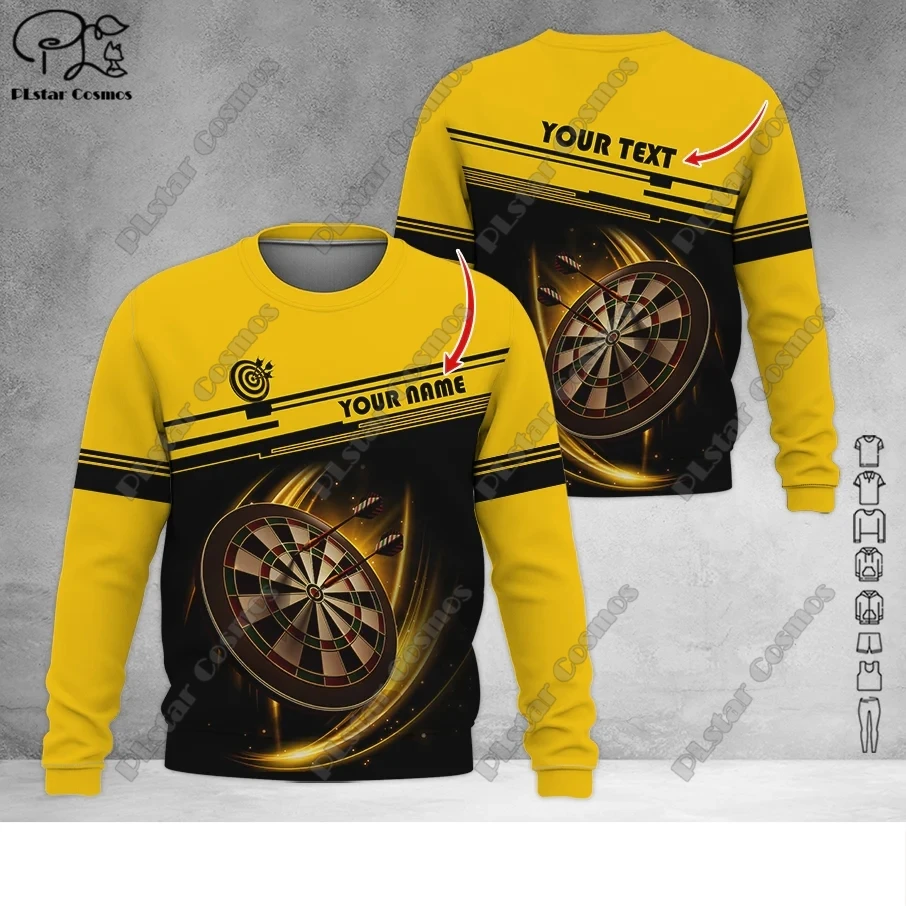 

PLstar Cosmos 3D Printed Multi Color Personalized Name Darts Sweatshirt Casual Unique Unisex Perfect Gift for Darts Lovers F-1