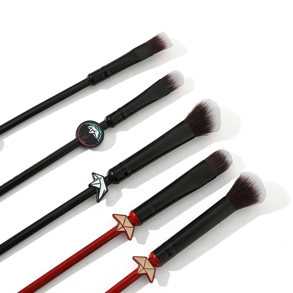 Halloween Themed Makeup Brush, Horror Peripheral, Clown Skull, Cartoon, Creative Eyeshadow Brush, Makeup Tools, 5Pcs