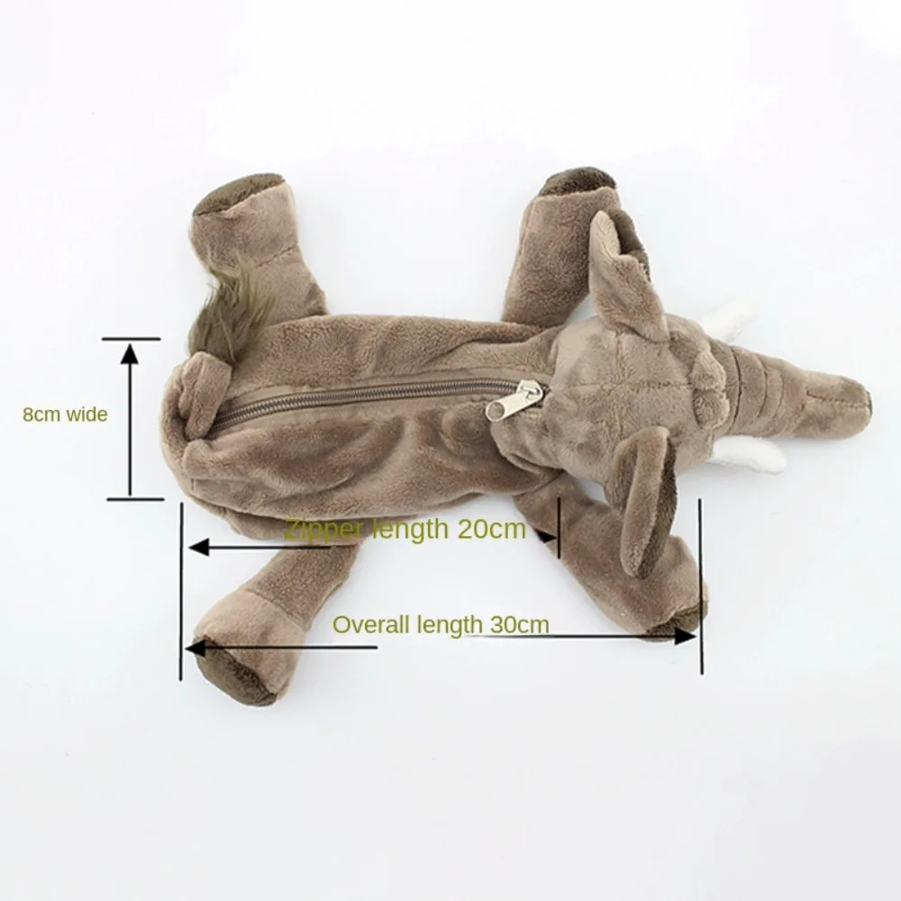 Bolsas de lápices de felpa bonitas, bolsa de lápices Kawaii de gran capacidad, Animal del bosque, León, mono, suministros escolares para estudiantes