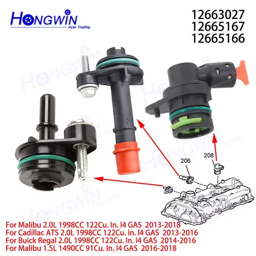 12663027 12665167 12665166 Válvula PCV de ventilación positiva del cárter para Chevrolet Malibu 1.5L 2.0L Cadillac ATS Buick Regal