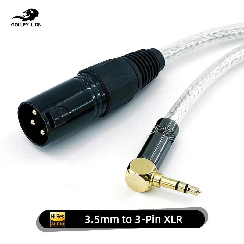 3.5mm to XLR Cable Hi-Res Durable Braided – Multi-Device Fit: Mic/Guitar Amplifier/PA System/All Audio Equipment