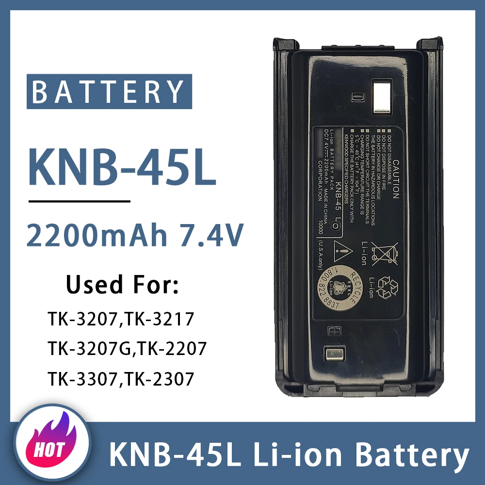 KNB-45L Li-Ionen-Akku 2200mAh für Walkie-Talkie-TK-3207 TK-3217 TK-3207G TK-2207 TK-3307 TK-2307 Funkgeräte zusätzliche Batterie