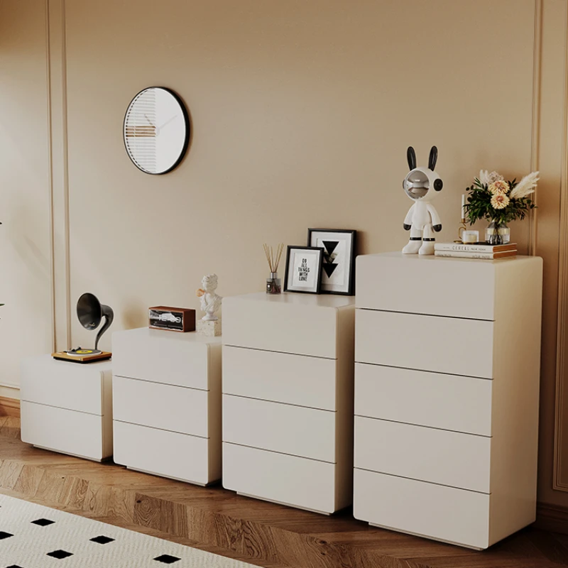 

Cream style modern simple chest cabinet bedroom locker combination solid wood storage household drawer cabinet four