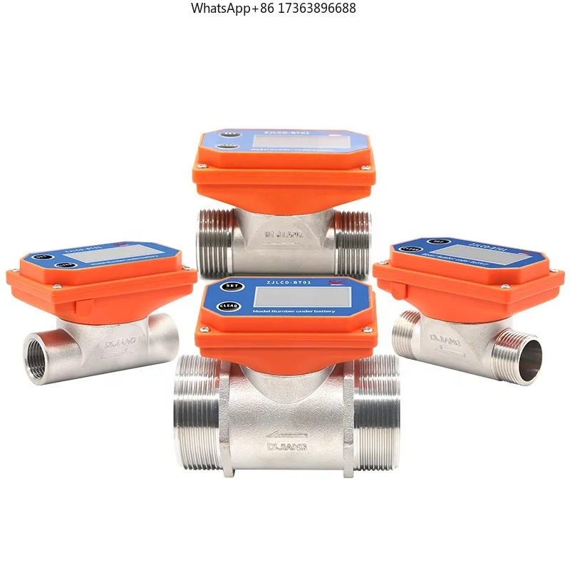 

SEA Dijiang Battery Charged Flow Meters Stainless Steel Paddle Wheel Turbine Display Flowmeter OEM DN15/20/25/32/40/50 Threaded