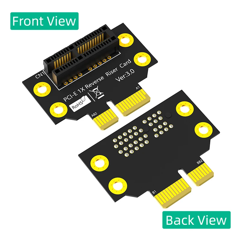 32mm PCIE X1 3.0 90 Degree Reverse Male to Female Riser Card PCI Express 1X to 1X Convert Card Adapter Riser Board for 1U Server