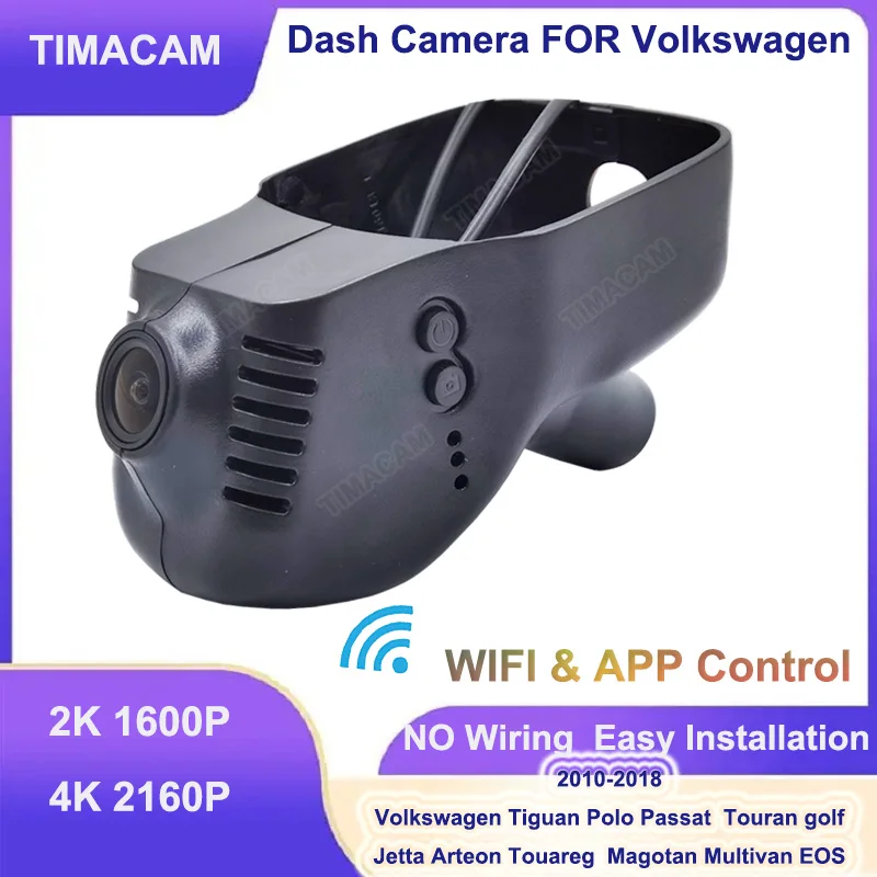 TIMACAM 2K 4K Dashcam Car DVR Camera for Volkswagen VW Tiguan Passat Touareg Touran Golf Polo Jetta Arteon Multivan Magotan EOS