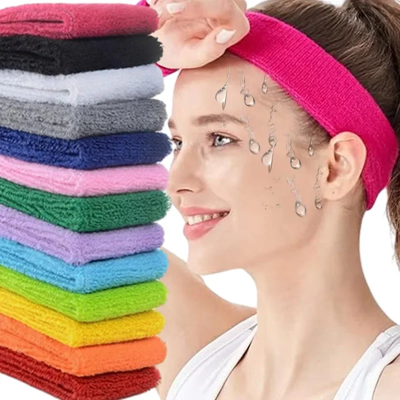 Men Sports Headband Fitness Hair Bands for Woman Hair Wrap Brace Elastic Cycling Yoga Running Exercising Sweatband Headwear