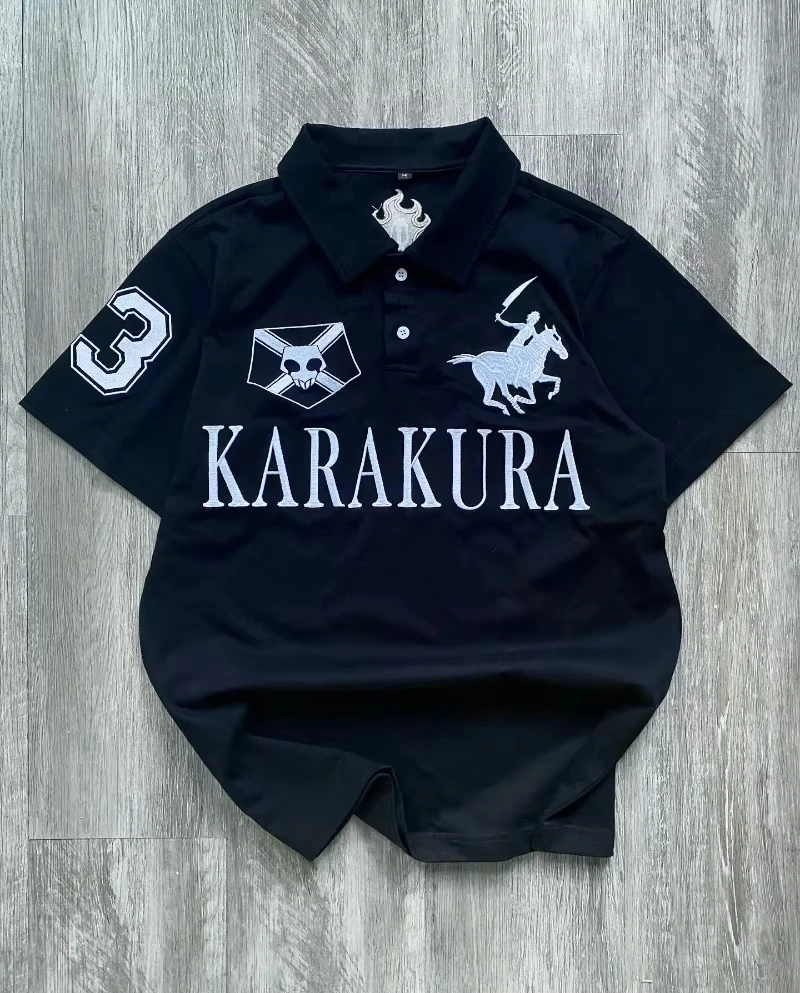 Y2K قميص بولو طباعة روك القوطي المتضخم تي شيرت الهيب هوب زر أسفل طوق قميص فاسق عادية المحملة الحد الأدنى والعصرية