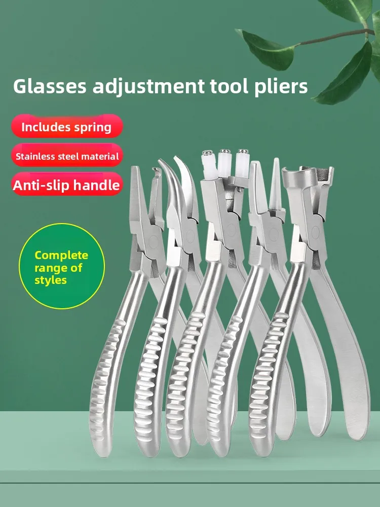 High Strength Adjustable Nose Pad And Temple Arm Pliers for Glasses Repair   Knife Style Optical Tool with Screwdriver