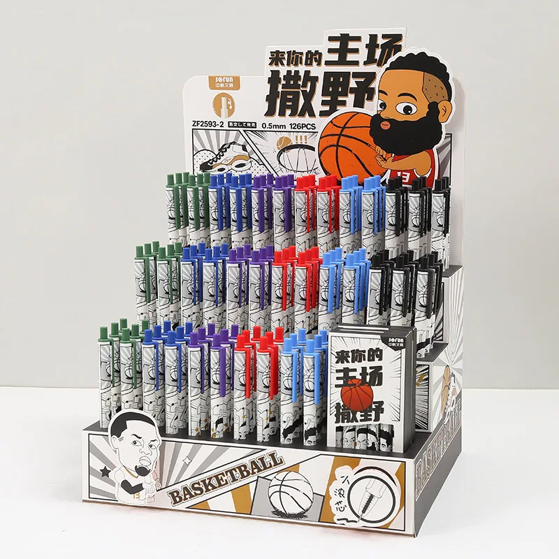 

36PCS Basketball series cartoon press neutral pen metal counterweight ST pen student pen wholesale