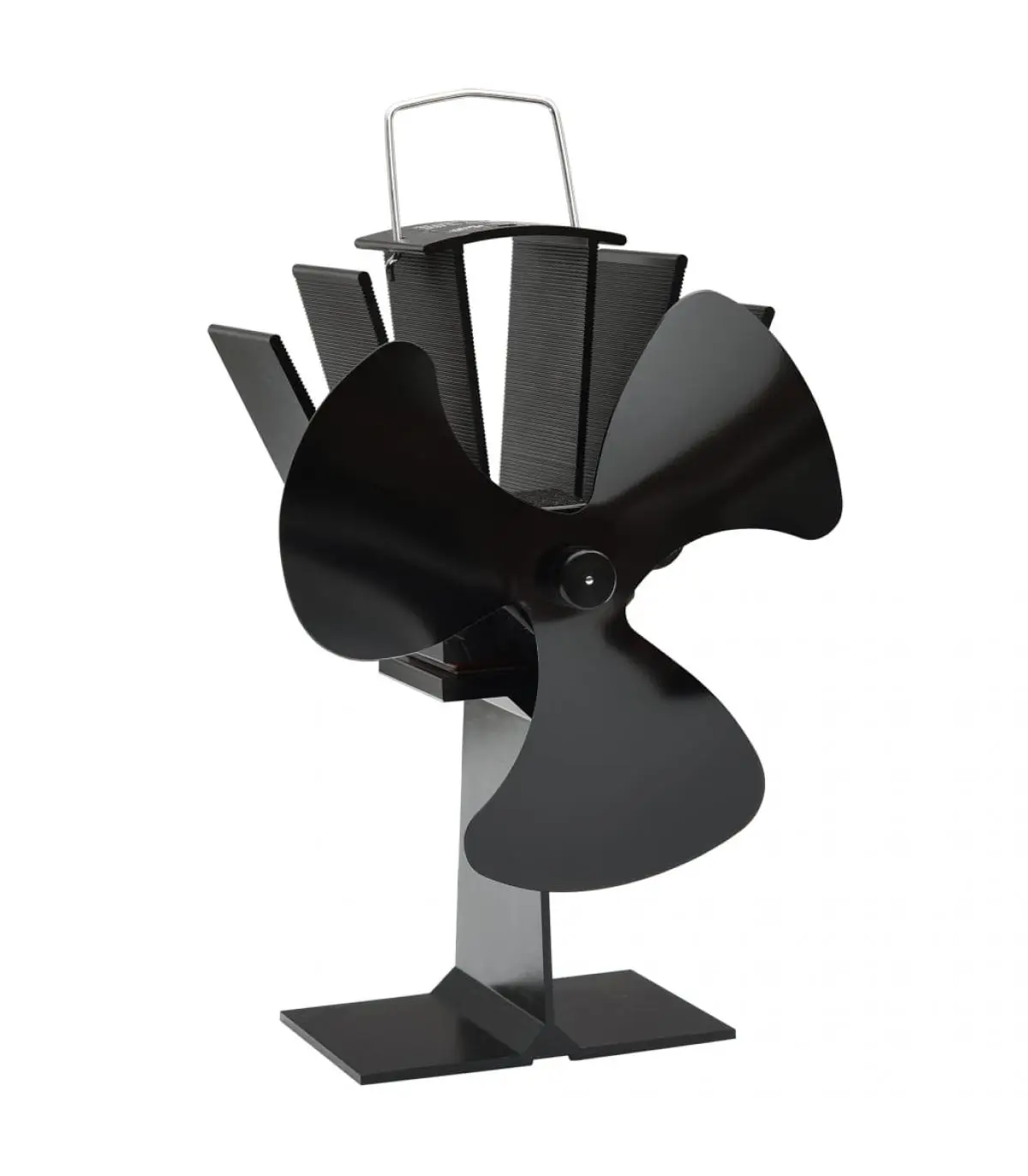 Fans for fireplaces heat-powered stove Fan 3 blades Black