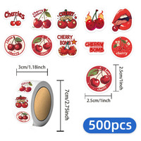500PCS Sexy Lips Cherry Roll Reward Stickers 10 pieces 2.5cm/1.0in Learning Reward Game Party Gift Seal