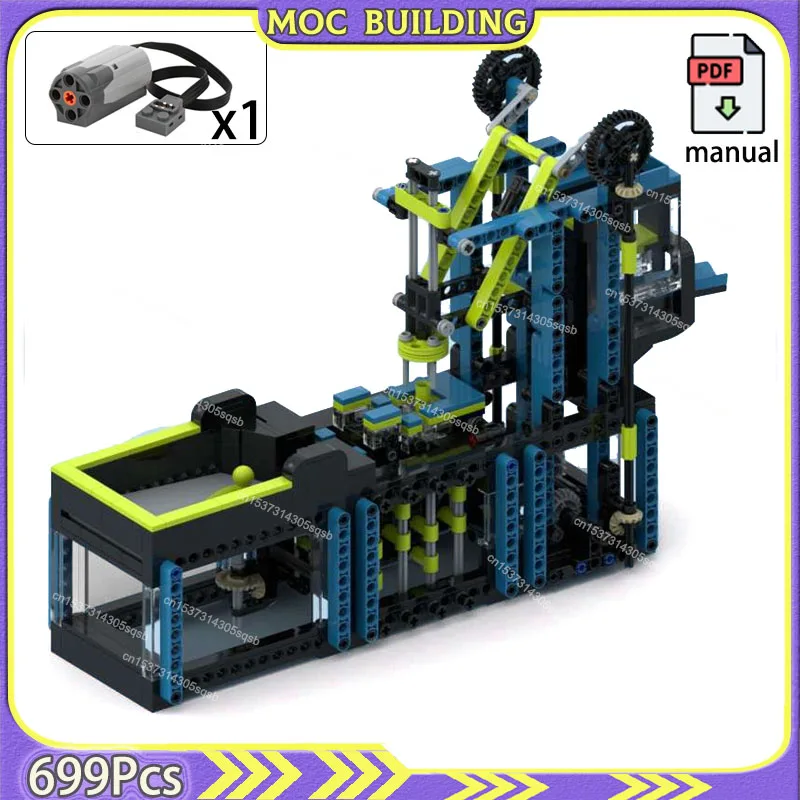 Technology GBC Stamper Module Ball Conveyor MOC Building Blocks Display Model DIY Assembly Bricks Construction Toy Gift Present