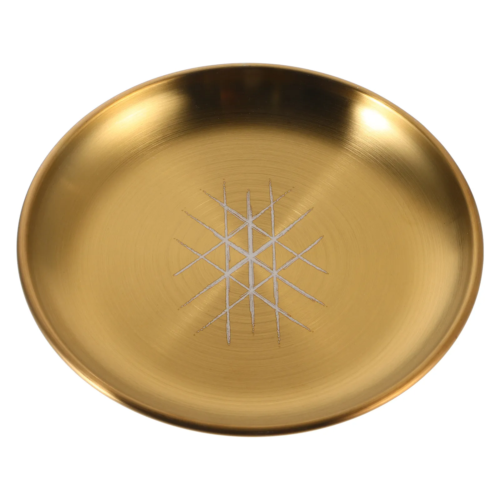Stainless Steel Jewelry Tray Multi Functional Engraved Decorative Storage Display Tray for Home Office Bedroom Trinket Organizer