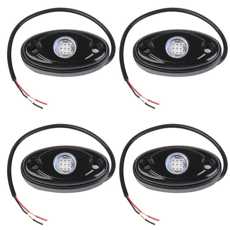 

4шт 9LED супер яркий рок-светильник комплект светодиодный водонепроницаемый светодиодный неоновый подсветка для внедорожного грузовика лодка синий
