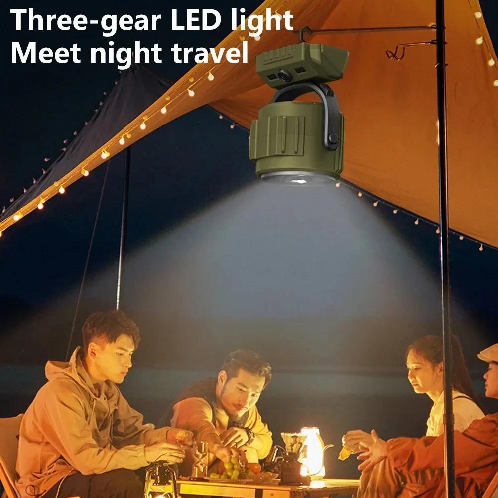 Outdoor Fan 6-inch 100-speed High-speed Shaking Lighting Digital Display Large-capacity Camping Fan