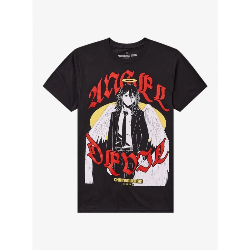 

Denji Chainsaw Man Anime Gift t shirt 0326 Devil Jumbo Graphic Tee 100% cotton print Y2K clothes Large size Tops