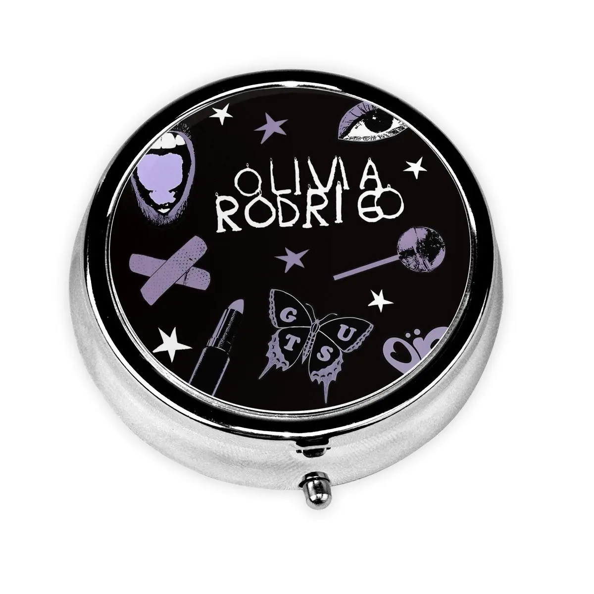 

O-Olivias дорожный круглый органайзер для таблеток Y2k стиль концертная винтажная аптечка коробка для таблеток разветвители коробка для хранения карманов кошелек