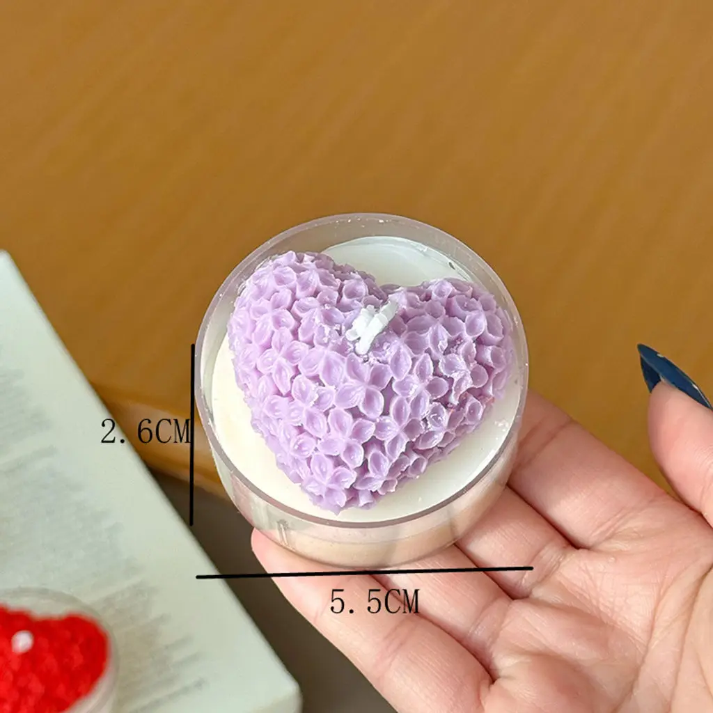 3D Heart Flower Scented Aromatherapy Candle Romantic Table Decor Valentine Proposal Birthday Holiday Souvenir Gift