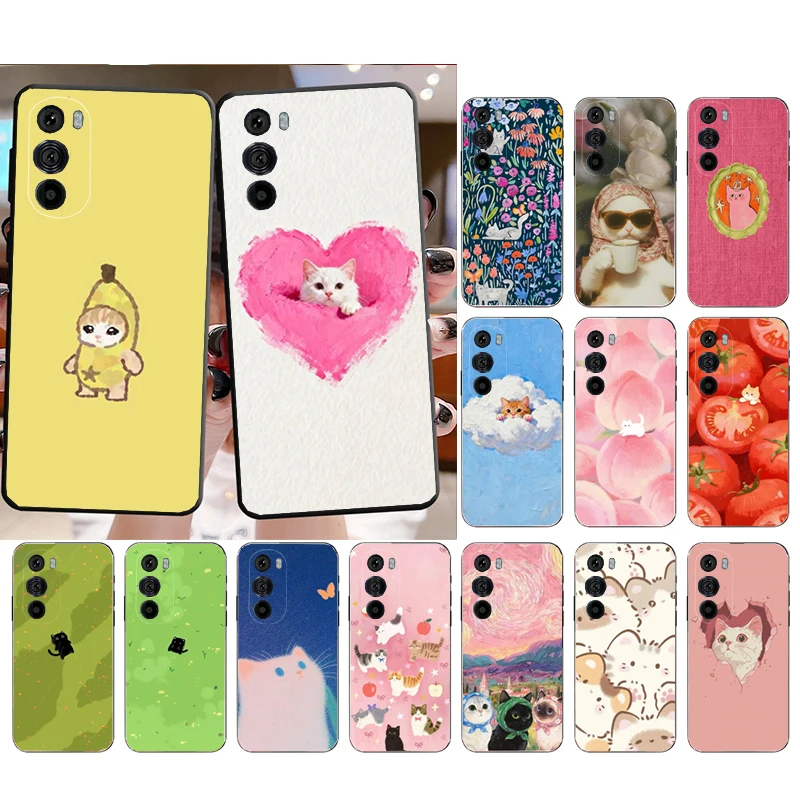 

Cute Cat Phone Case For Motorola Edge 60 50 40 Pro 60 50 40 30 Ultra Neo Fusion Moto G Play G Stylus G Carcasas