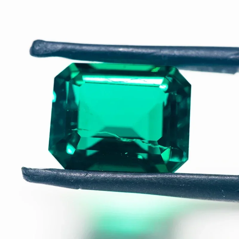 

Laboratory Columbia Emerald 8x10mm Emerald Cut Artificial Gemstone DIY Ring Necklace Earrings Main Materials Selectable Cantific