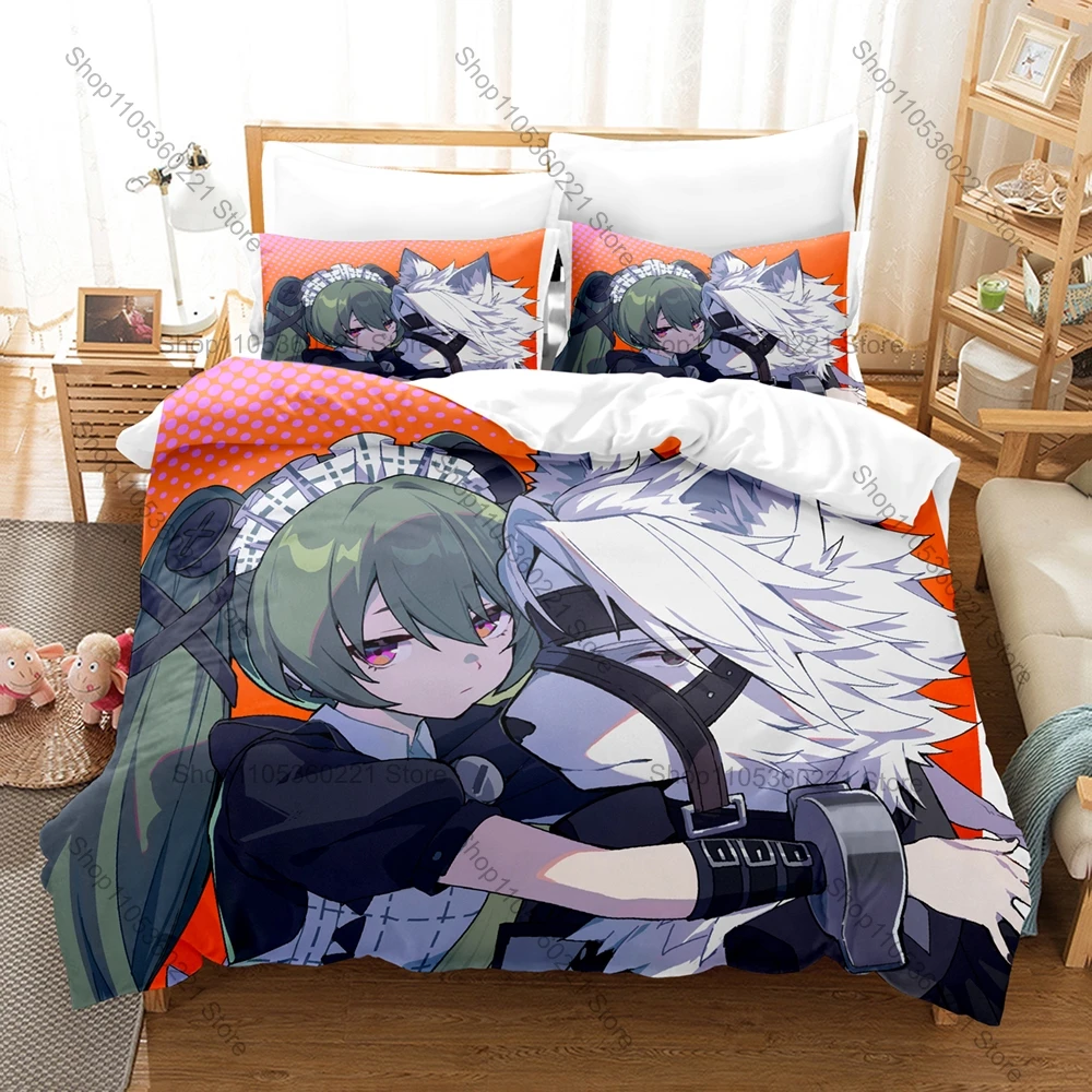 Game Zenless Zone Zero Bedding Set Twin Full Queen King Size Duvet Cover Set Microfiber Bed Linen for Gamers Teens