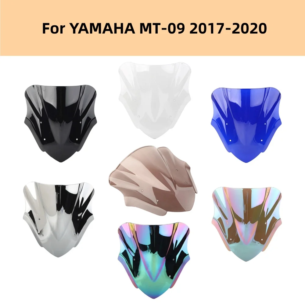 

MT-09 Motorcycle Windshield Double Bubble WindScreen Visor Fairing Deflector For YAMAHA MT-09 2017-2020 MT09 MT-09 MT 09