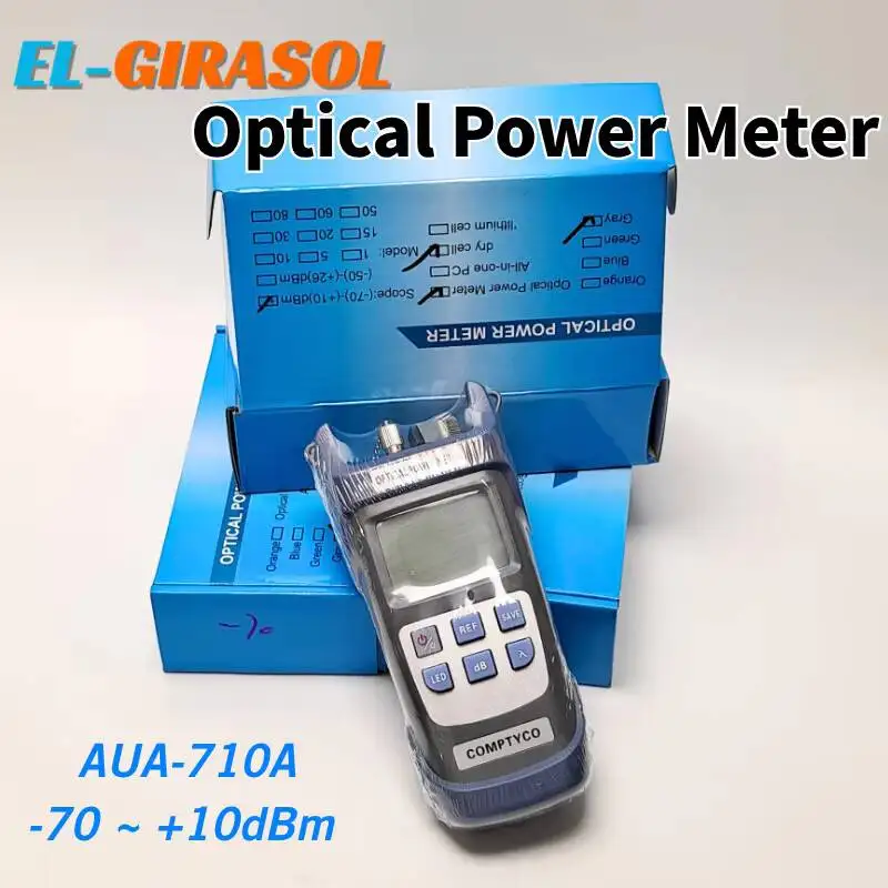-70 ~ +10dBm AUA710A Optical Power Meter OPM Handheld Fiber Optic Tester Optional FTTH Cable Test Tool Kit for Fiber Wiring