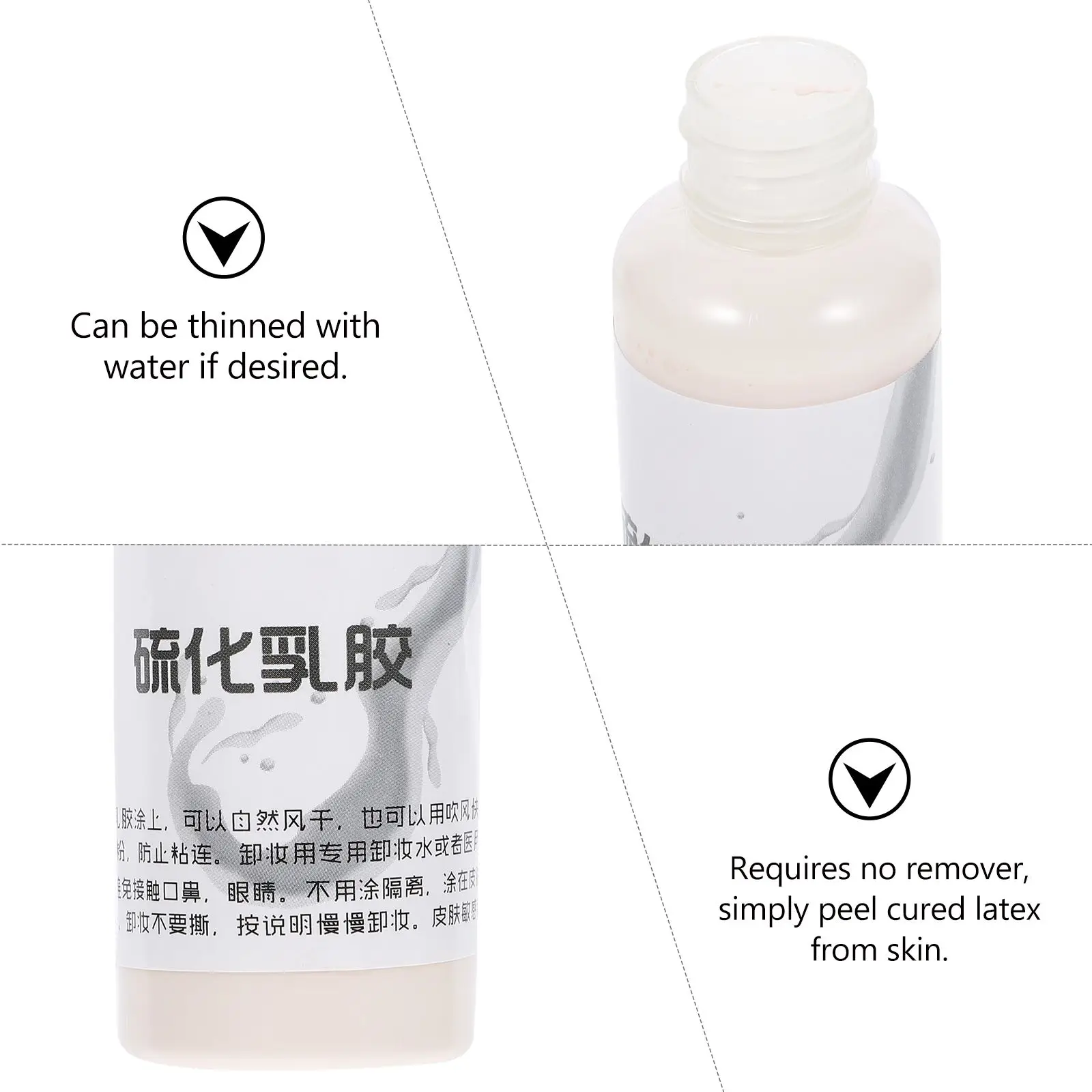 1 botella de maquillaje de látex líquido, máscara de Halloween, maquillaje antiarrugas de vejez, látex para actuación, Cosplay