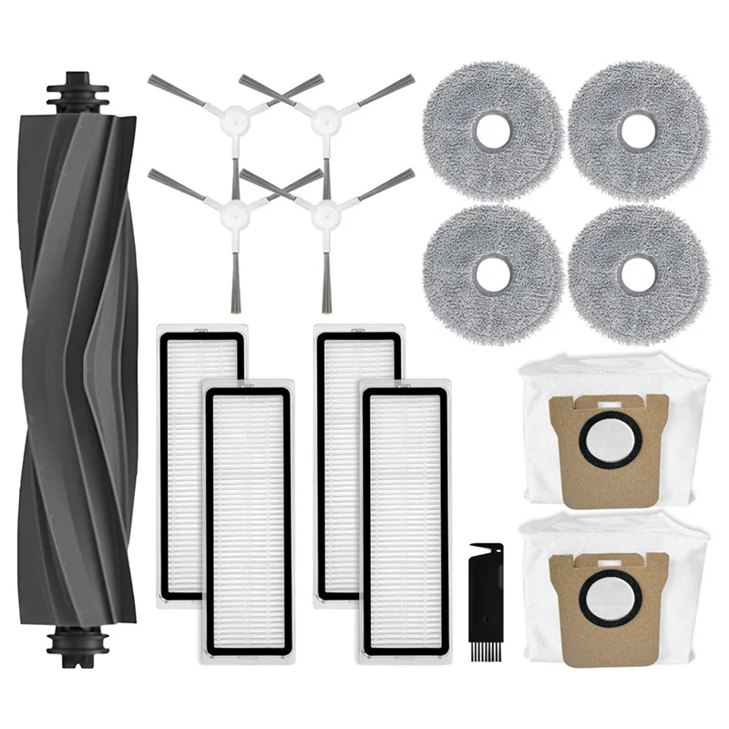Komponen pengganti kompatibel untuk L10S Ultra / L10 Ultra Aksesori penyedot debu Robot, sikat utama, kantong debu