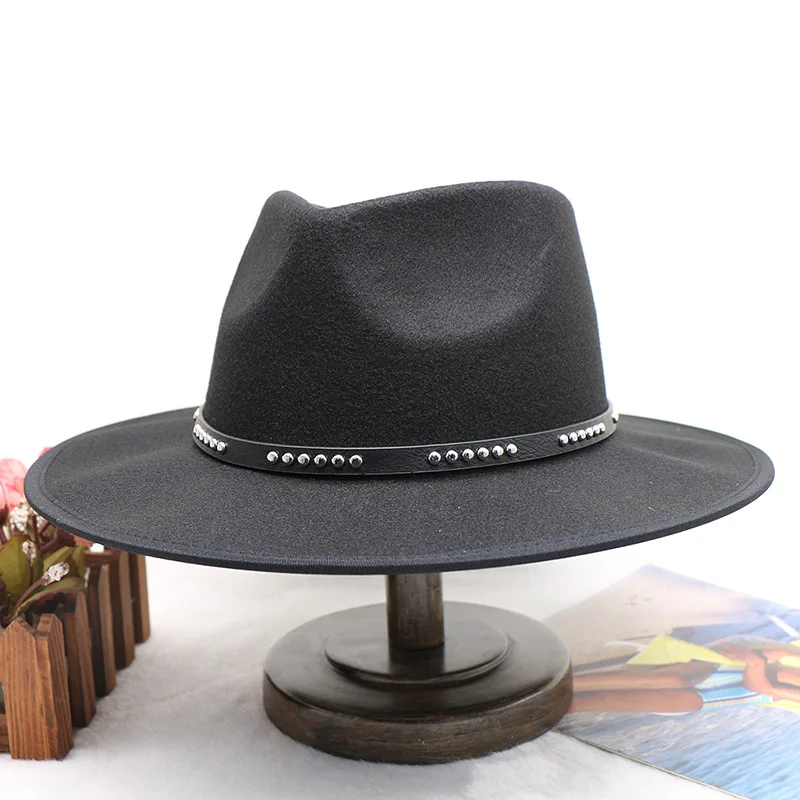 Hot Sale Felt Flat Eaves Cap Fedora Hat Woolen Hat French British Style European And American Fashion All-match