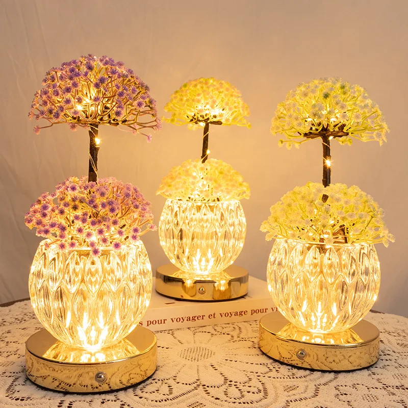 Simulated luminous starry sky glass bottle table lamp decoration ornament night light bedside ambient light gift
