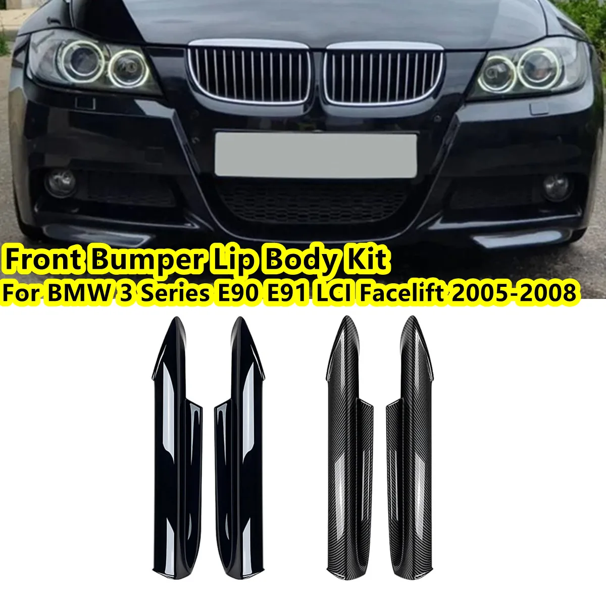 For BMW 3 Series E90 E91 M-Tech 320I 330I 2005 2006 2007 2008 Front Bumper Lip Angle Diffuser Splitter Spoiler Protector