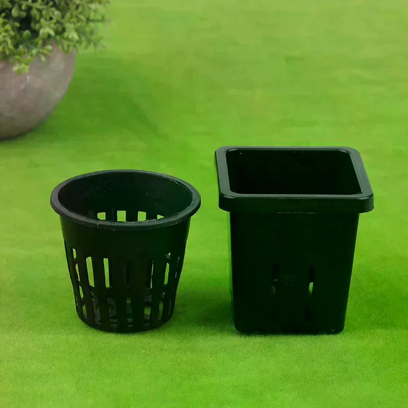 10Pcs Reusable Hydroponic Mesh Cover Hydroponic Planting Basket Plant Seedlings Planting Plastic Mesh Pot Garden Supplies