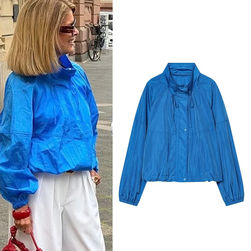 Women's Jacket 2026 New Blue Summer Sunscreen Lightweight Top Autumn Long Sleeve Jacket for Women Casual Chic Ladies Outerwear