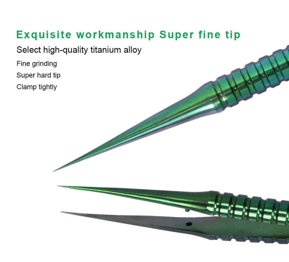 BST Precision Titanium Alloy Tweezer For Mobile Phone, Dot Matrix, Face ID, Electronic Components Maintenace, Ultra-Fine Tweezer