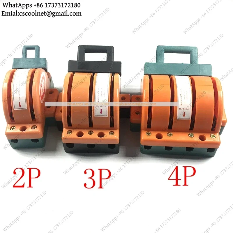 k06 1Pc Knife Switch 2/3/4 Pole 220/380V Bi-directional Disconnect Switch 32/63/100A