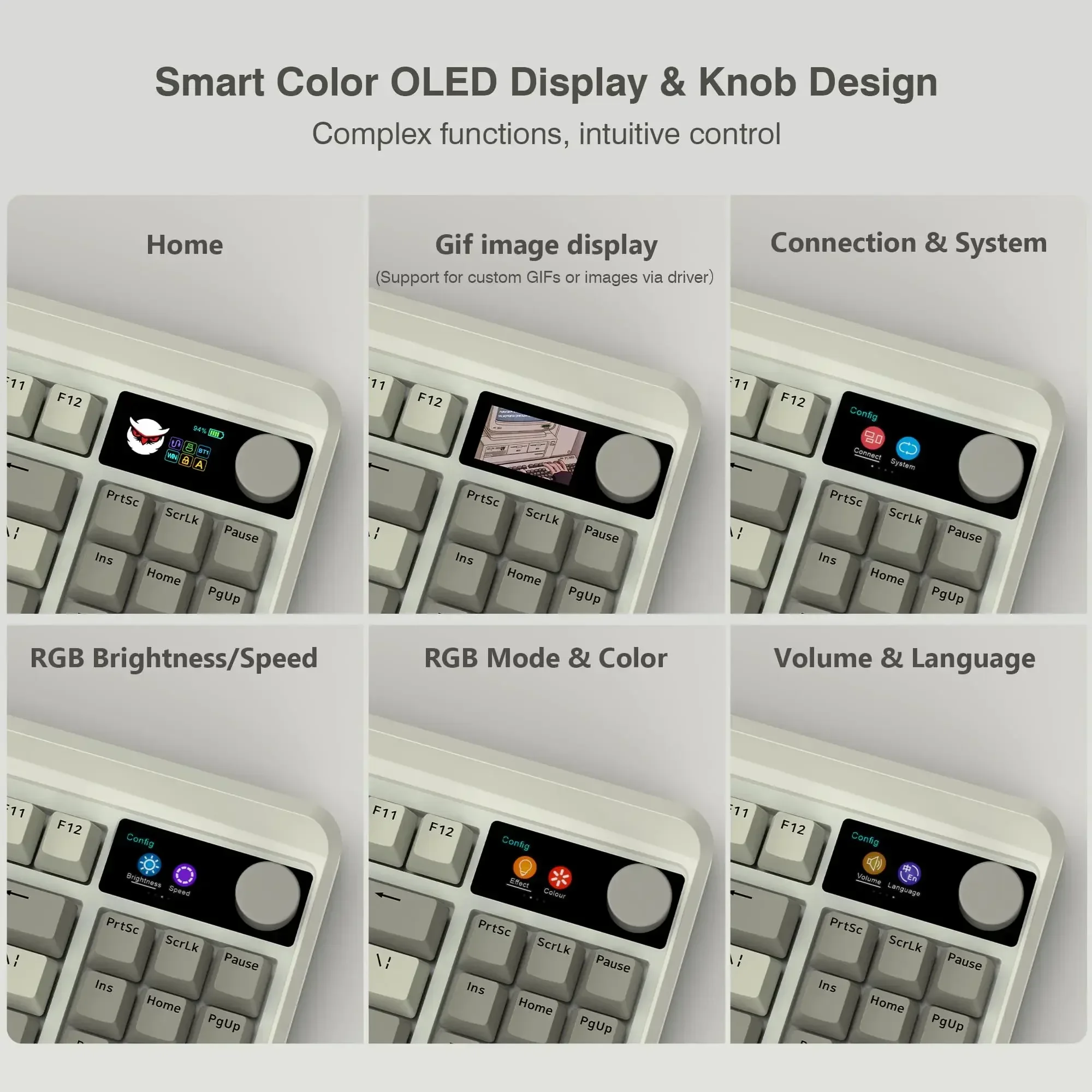 Imagem -02 - Xvx Mulher M87 Pro Teclado Mecânico com Display Oled sem Fio Bluetooth com Fio Modos Hot-swap Botão Rgb Acessório Gamer pc