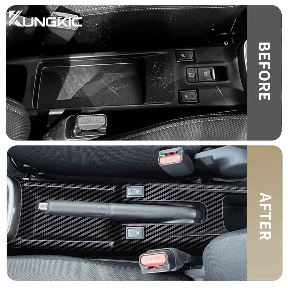 For Suzuki SWIFT 2017 2018 2019-2024 2025 Car Water Cup Holder Box Panel Sticker ABS Carbon Fiber Style Interior Accessories