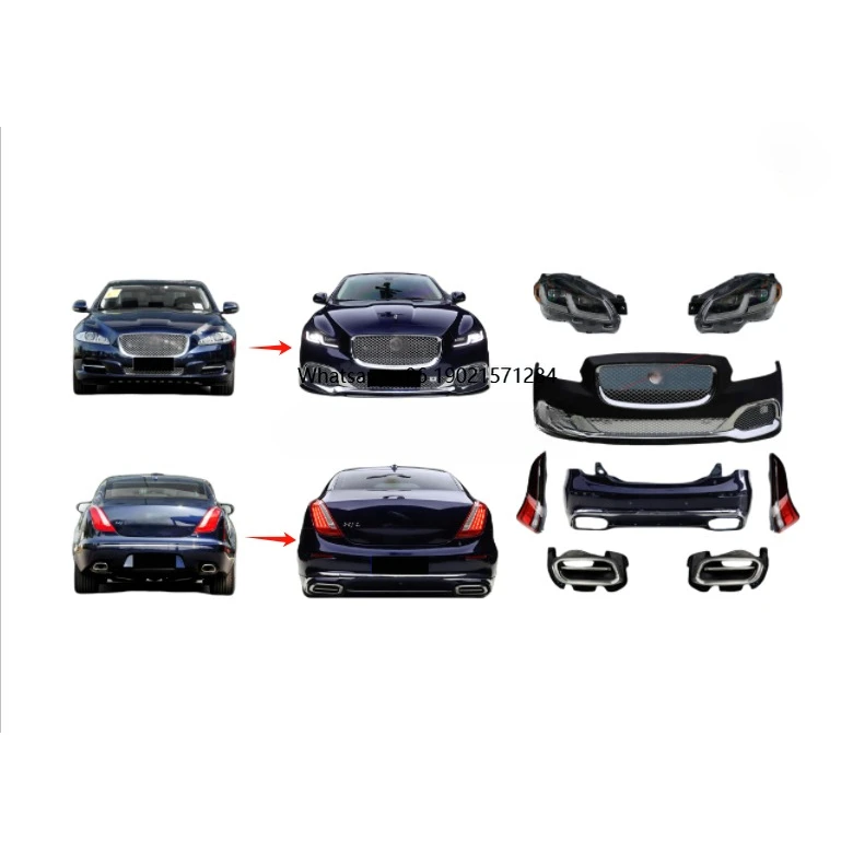 For XJ 2010-2019 Old Upgrade to Style Low to High Front and Rear Bumper Completely Include Lights Body Kit