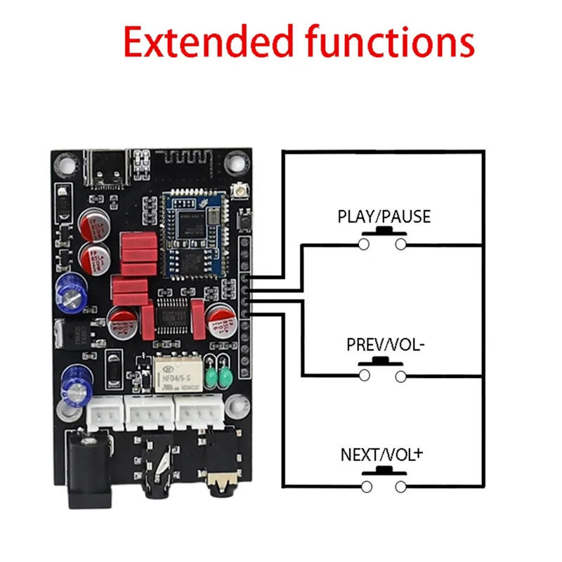 Y43A-QCC5125 Bluetooth 5.1 Lossless Decorder Board Aptx LDAC Wireless Adapter Lossless Hd Sound Quality Audio Decoder Board
