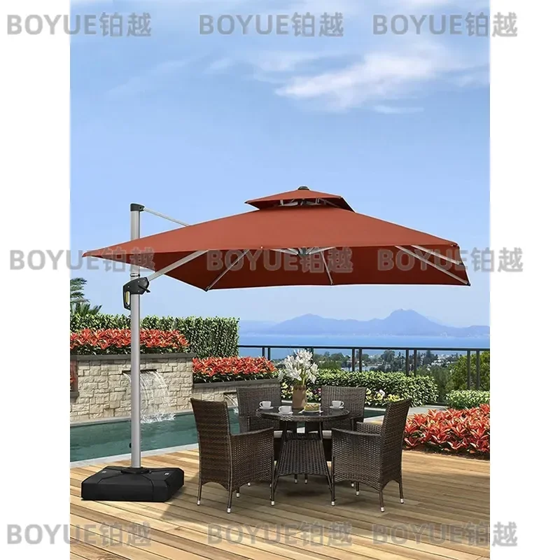 Large Outdoor Patio Umbrella Garden Terrace Sunshade Roman Parasol for Backyard Poolside Deck Heavy Duty Windproof Canopy