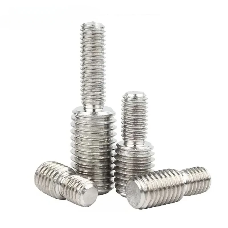 304 الفولاذ المقاوم للصدأ مزدوجة رئيس نقل مسامير M3 M4 M5 M6 M8 M10 M12 M14 M16 M20 موضوع محول ذكر إلى ذكر تحويل الترباس
