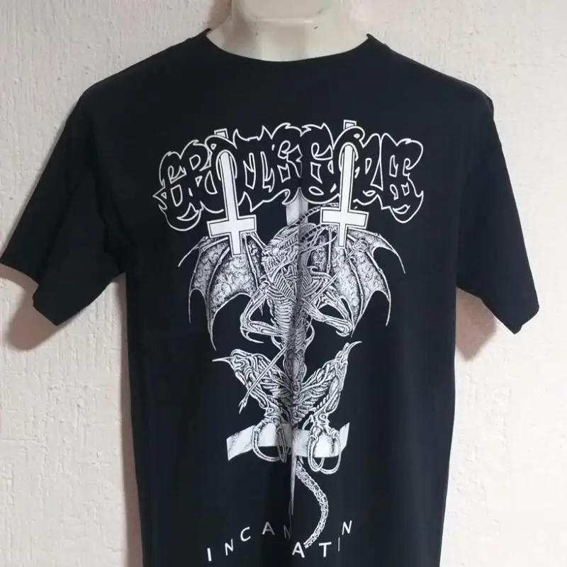 Grotesque incantation T shirt black metal necrophobic morbid carnage