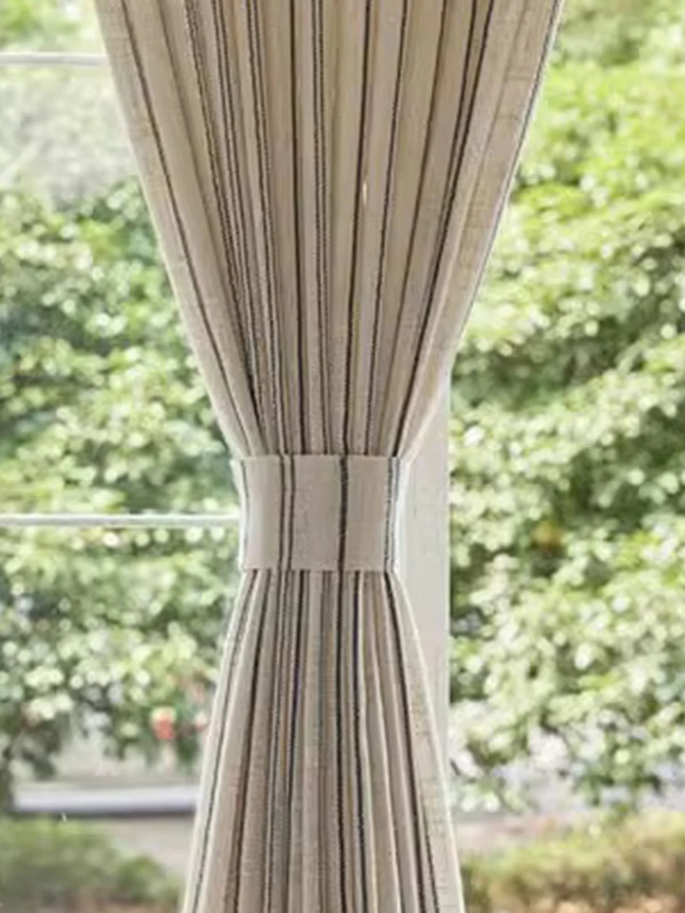 Linen Blackout Custom Mori Style Simple Solid Color Beige Linen Sheer Curtain for Home Living Room House Decoration