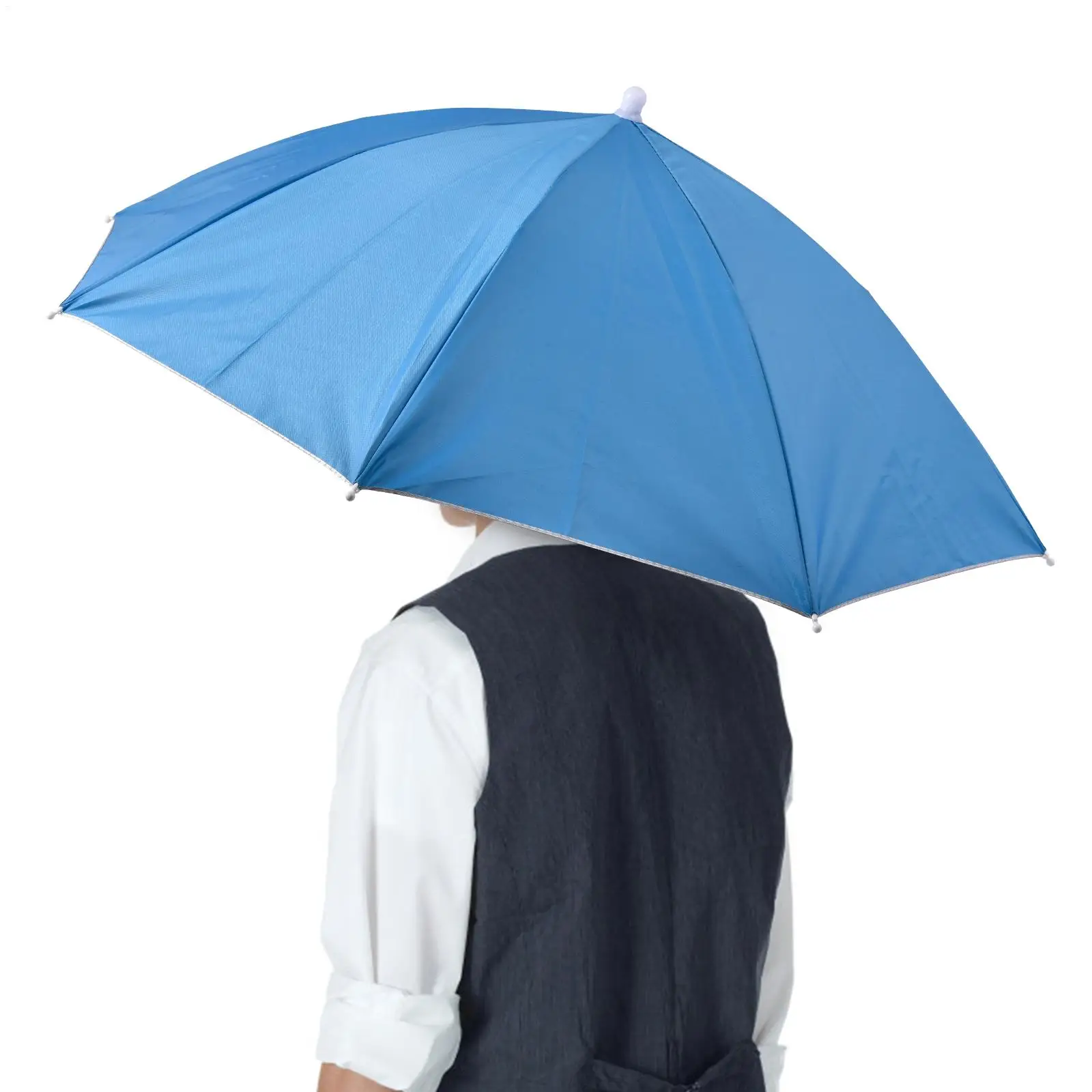 Hands Free UV Protection Umbrella Hat, Elastic Compact Headwear, UV & Rain Shield, Head Mounted Umbrella for Fishing,Golf