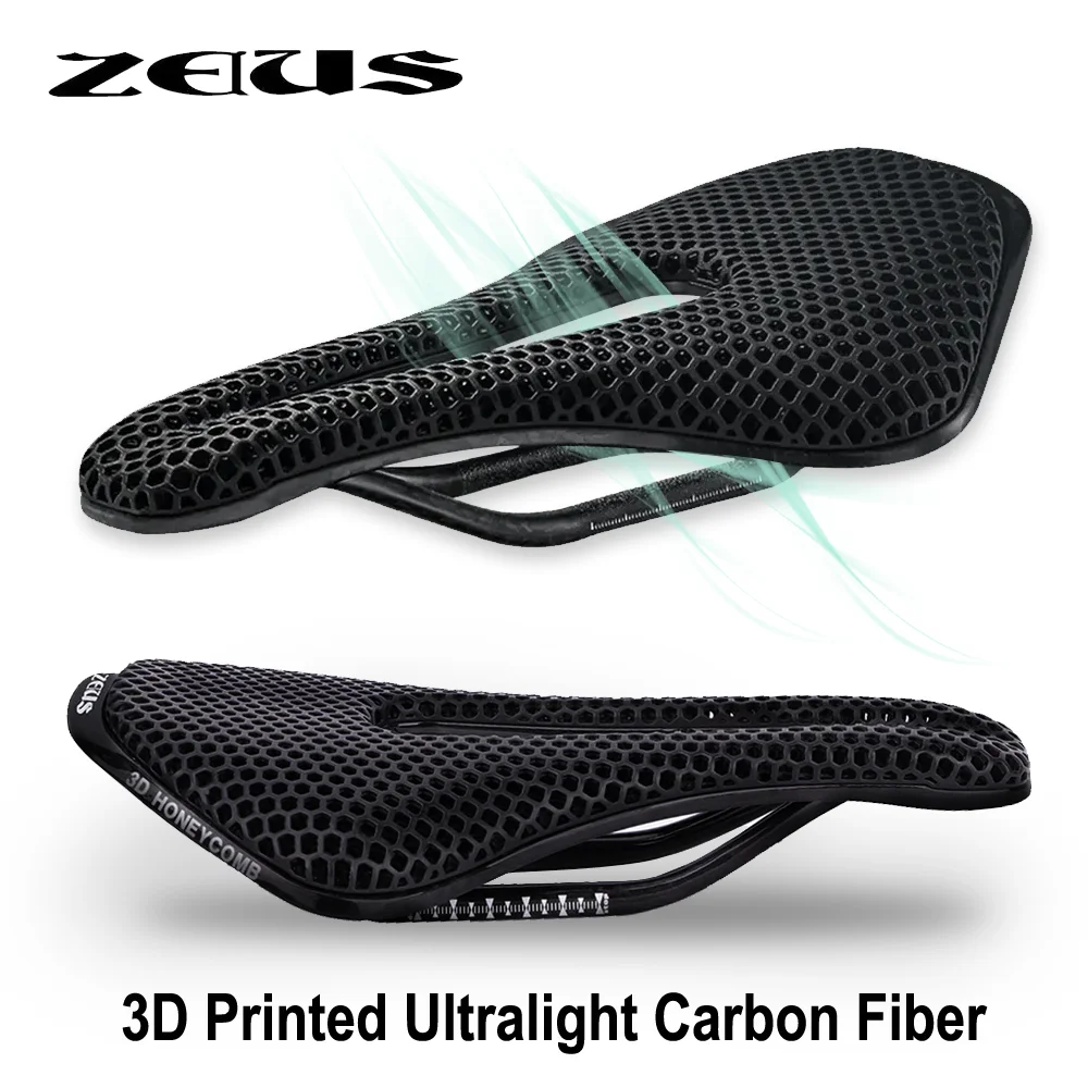 3D Printed Bicycle Saddle Ultralight Carbon Fiber Hollow Comfortable Breathable MTB Gravel Road Bike Cycling Seat Cushion Parts